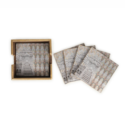 Haveli Rustic Pistachio Square Coasters (Set of 4) - Artychoke