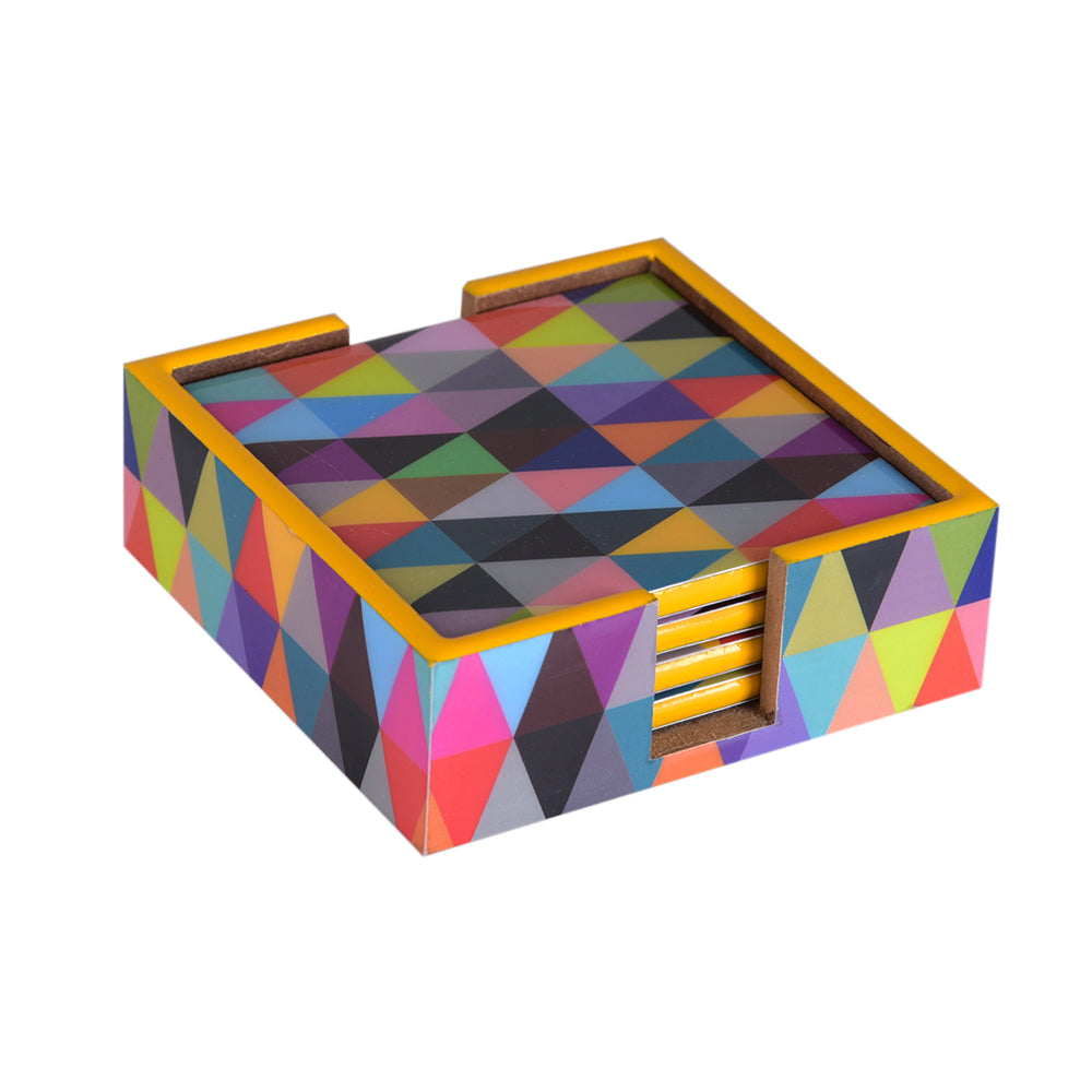 Triad Square Coasters Set in colorful shades