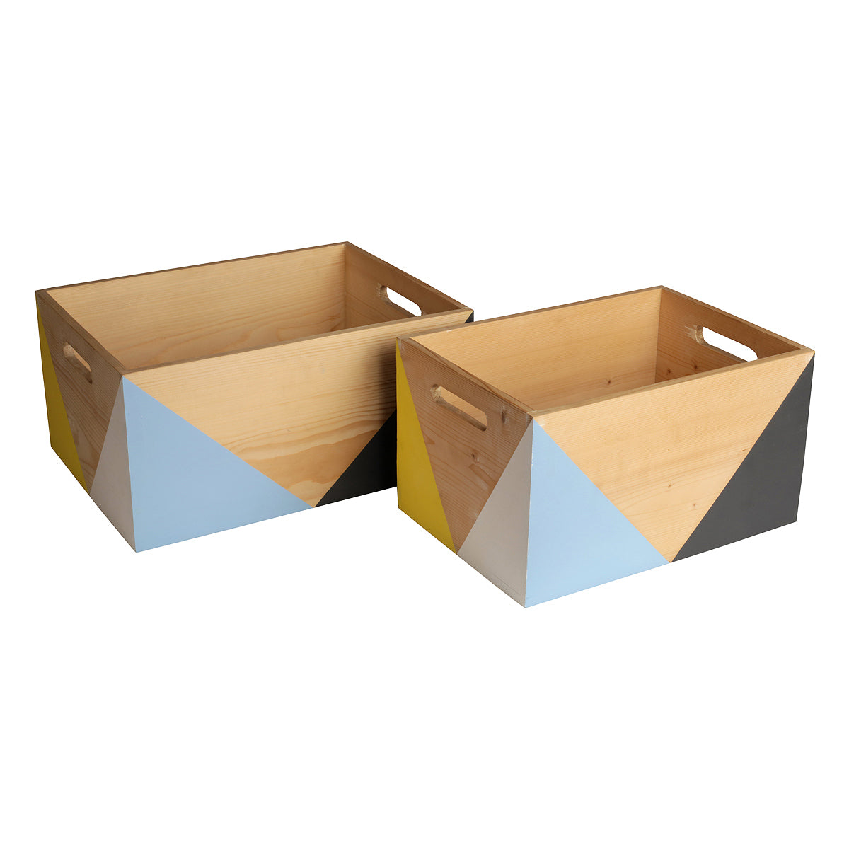 Color Block Artisan Wooden storage crates