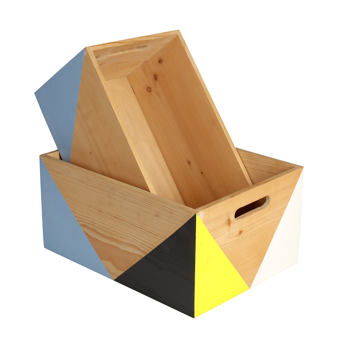 Color Block Artisan Wooden Crate - Artychoke