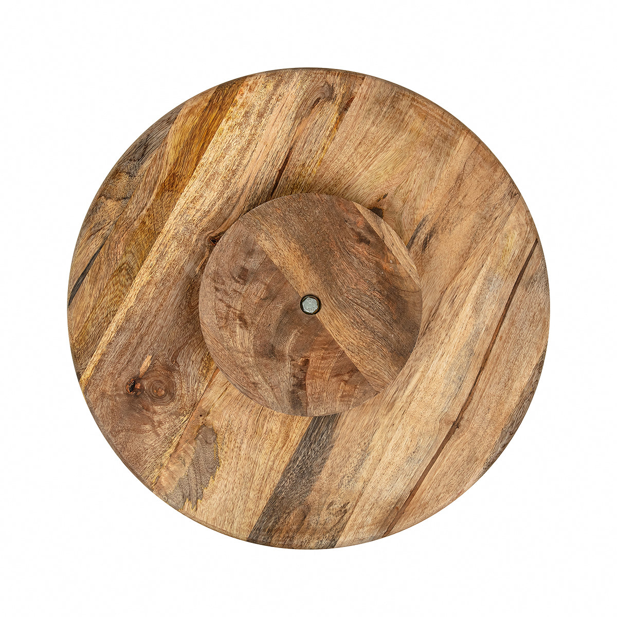 Back Side Antique Motif Lazy Susan Wooden Turntable