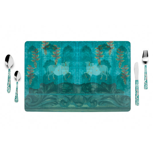 Pichwai Green Table Mats - Artychoke