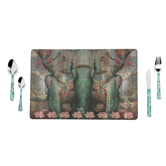 Peacock Table Mats - Artychoke