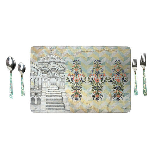 Haveli Rustic Pistachio Wood or Vegan Leather Table Mats - Artychoke