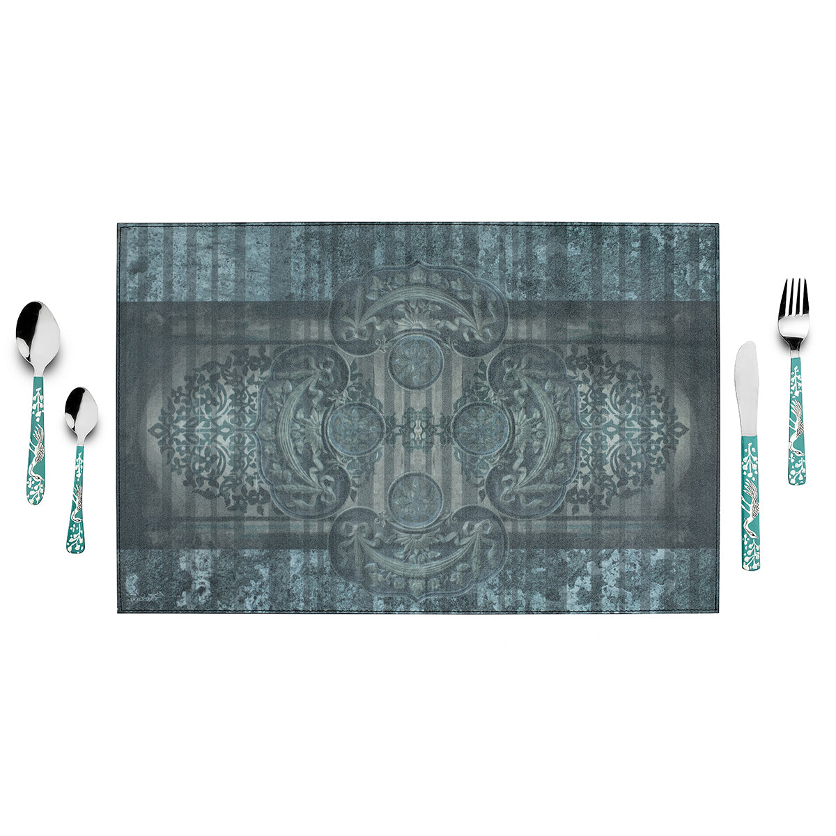 Antique Motif Table Mats Vegan Leather