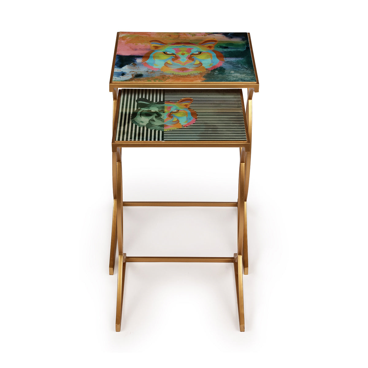 Untamed Tiger Nesting Wooden Table - Artychoke