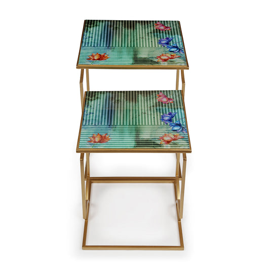 Wild Lotus Stacking Table Set - Artychoke