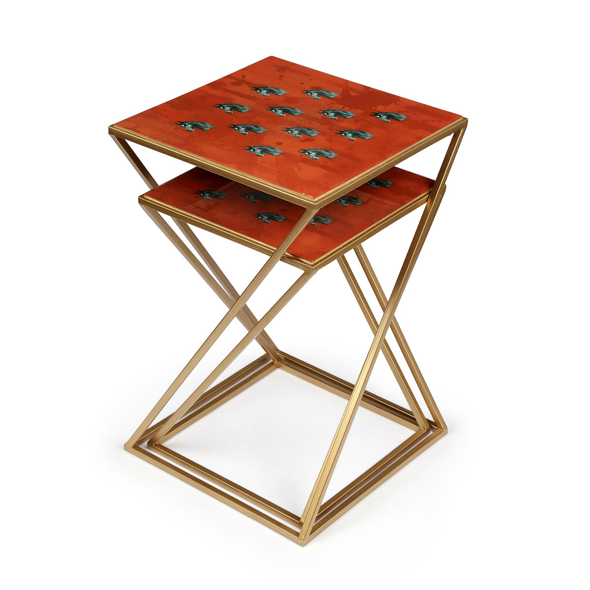 Red offset shades Wild Stallion Stacking Table