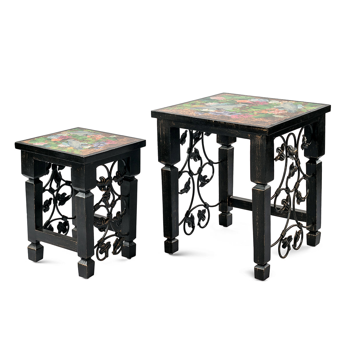 Cockatoo Foliage Nesting Wooden Tables (Set of 2)