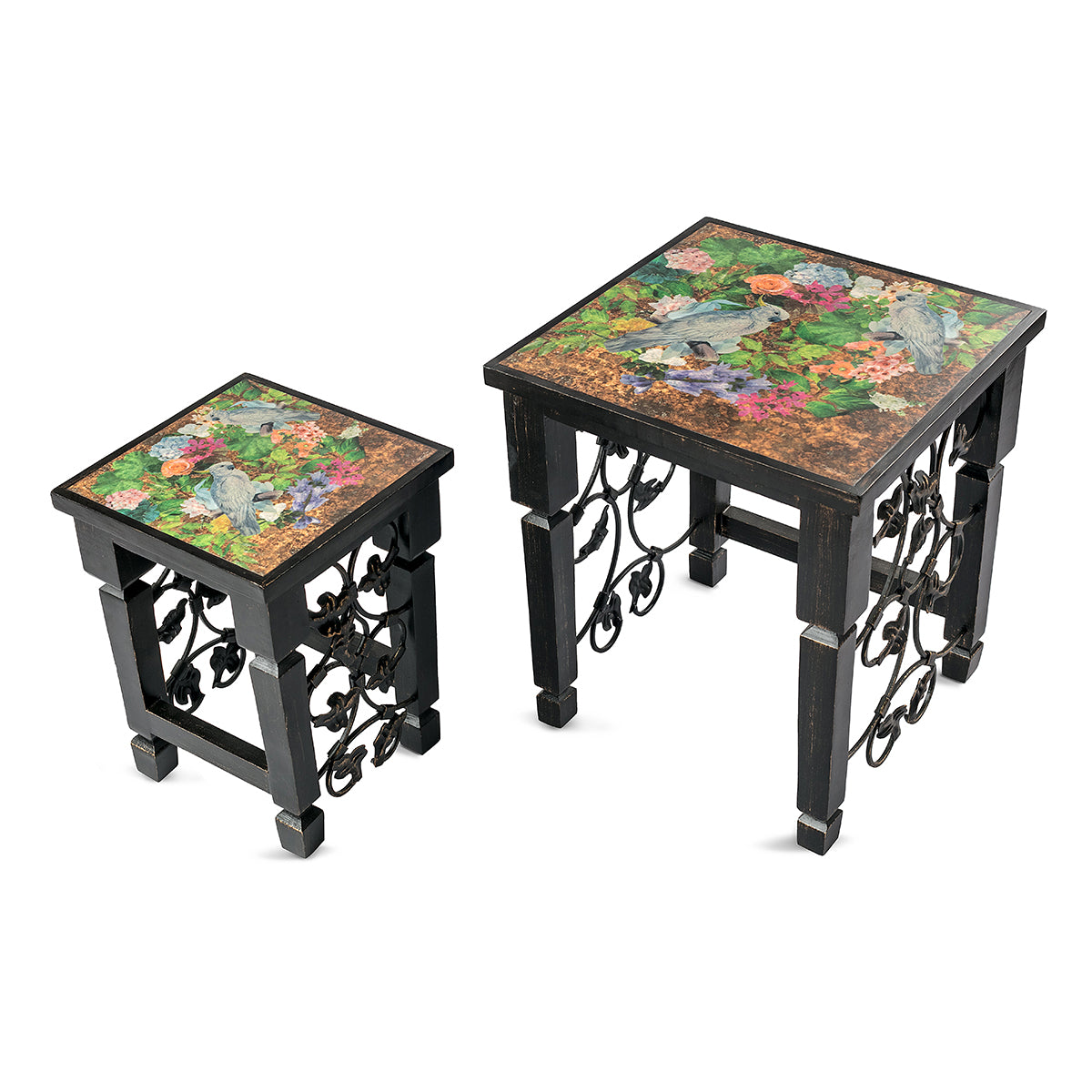 Cockatoo Foliage Nesting Wooden Tables (Set of 2) For luxurious homes