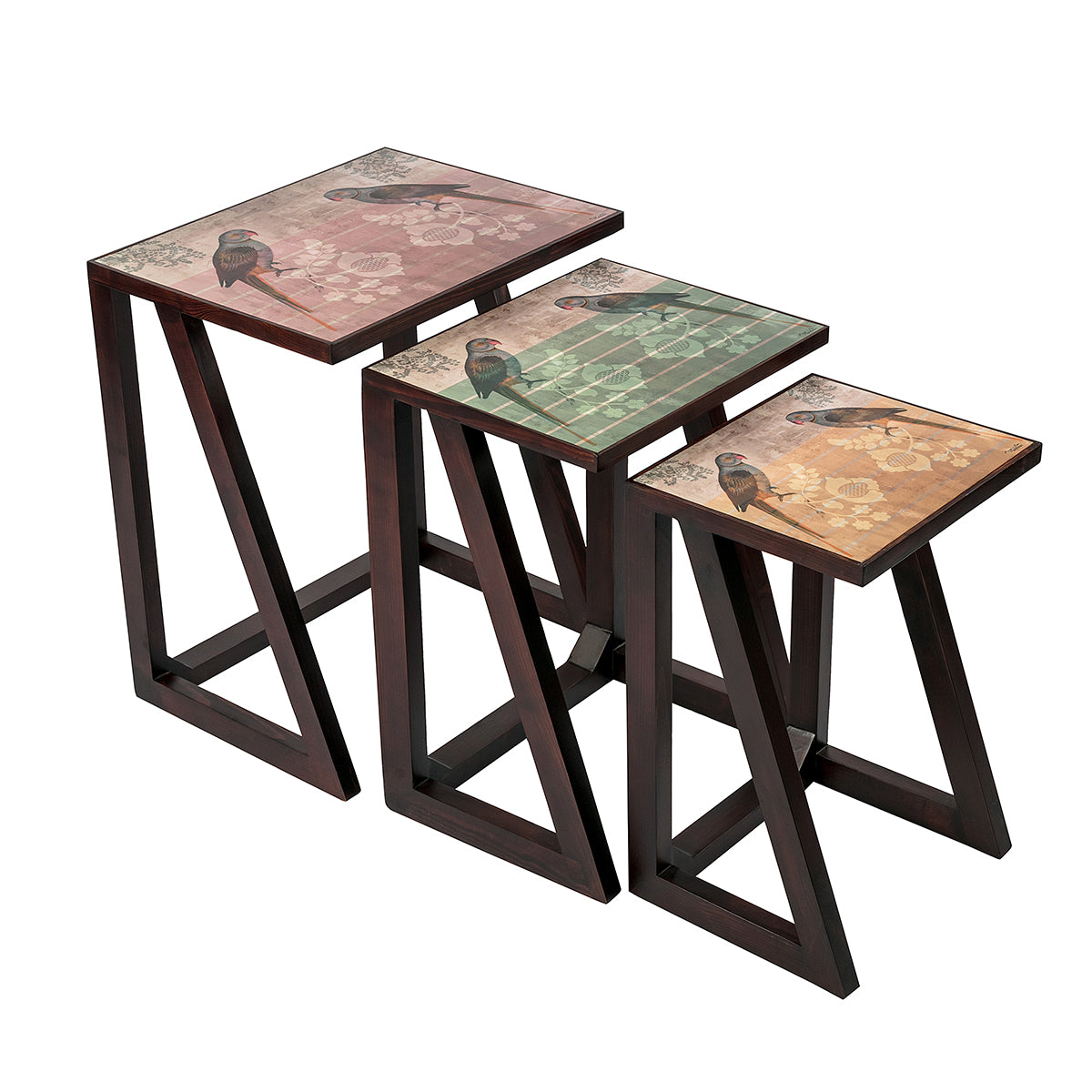 Parrot Nesting Wooden Tables (Set of 3) - Artychoke