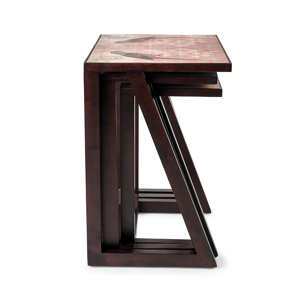 Parrot Nesting wooden Table (Set of 3) For Drawing room