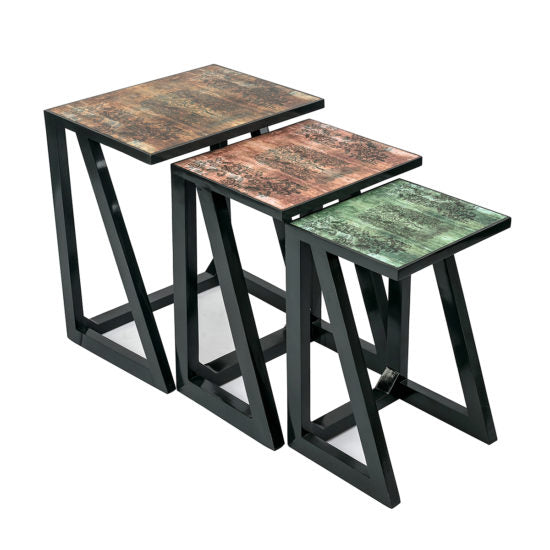 Tree Of Life Nesting Wooden Tables (Set Of 3) - Artychoke