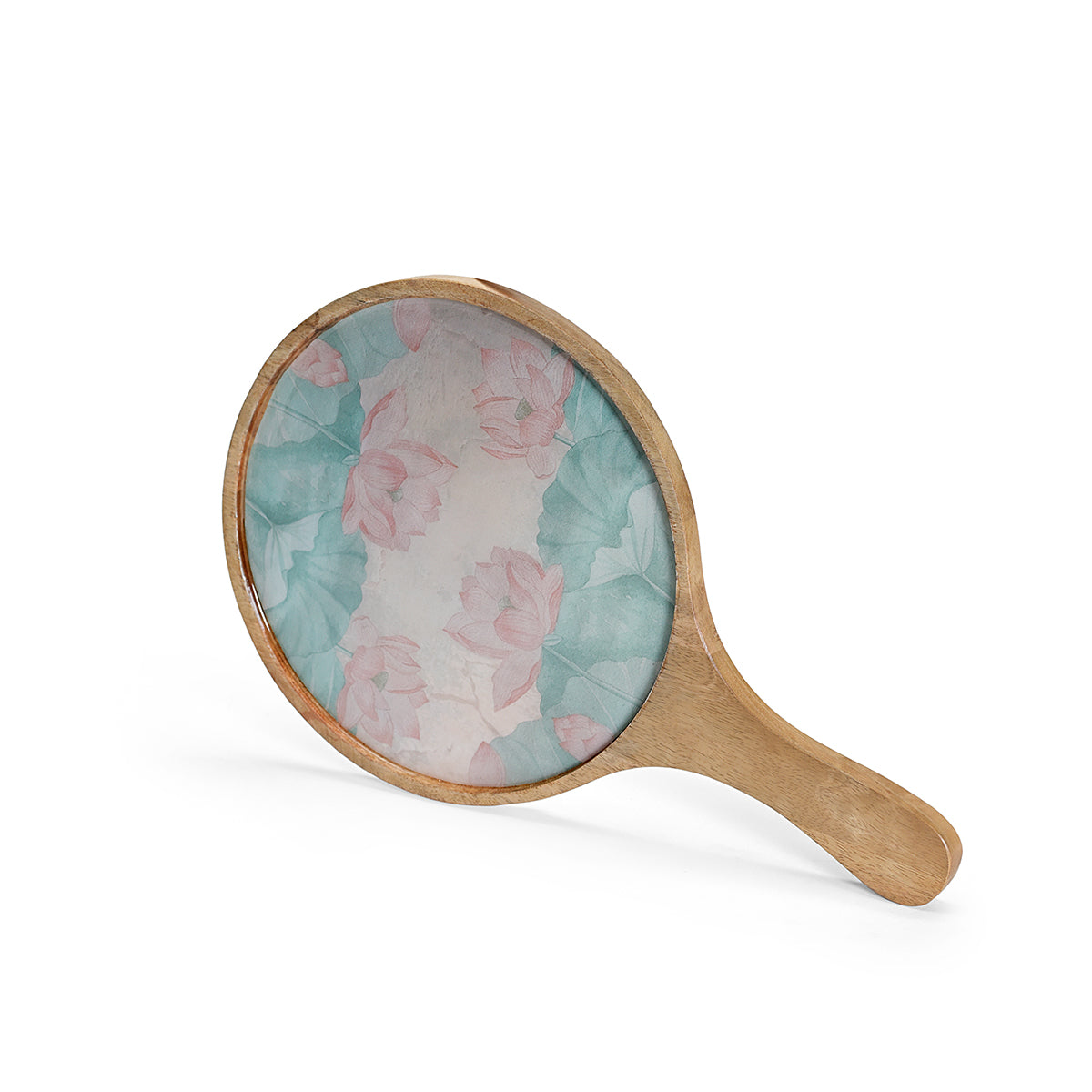 Saiara Handcrafted Wooden Lotus Round Platter