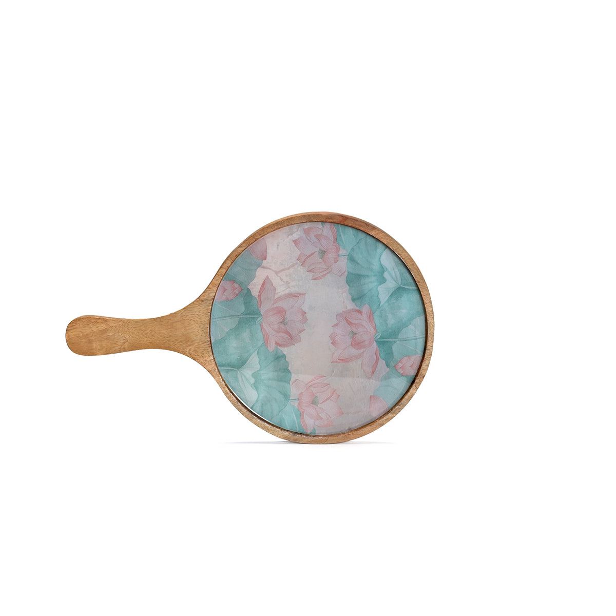 Saiara Lotus Round Wooden Platter for serving snacks