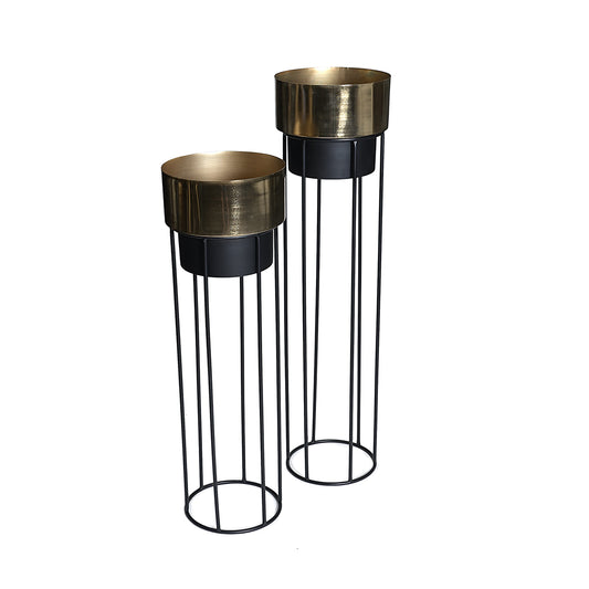 Gold & Black Tall Planters - Artychoke