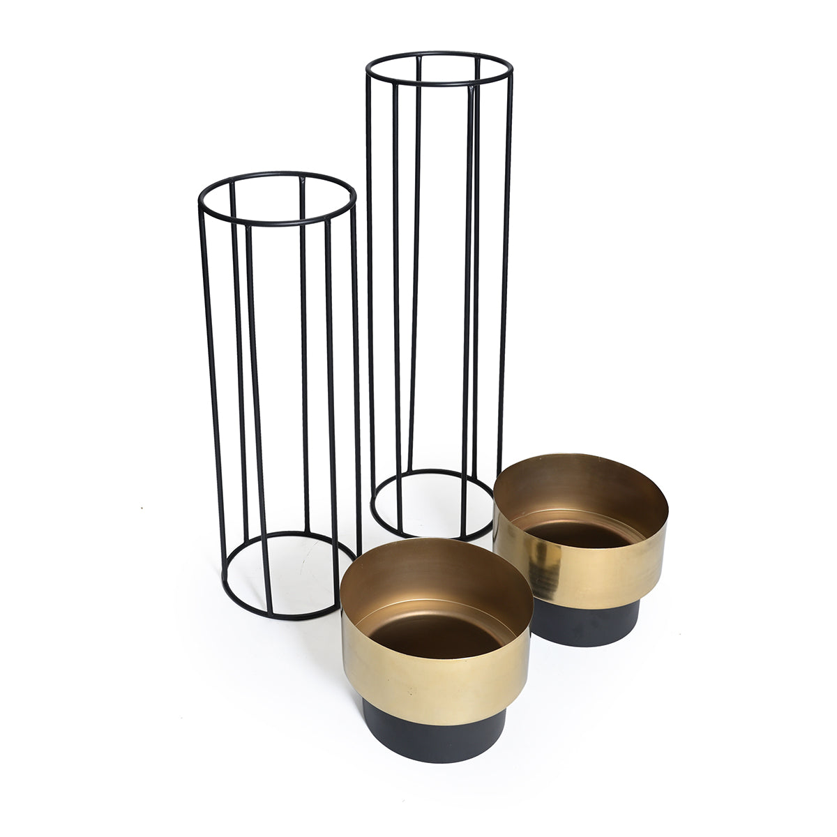 Buy Gold & Black Tall Planters