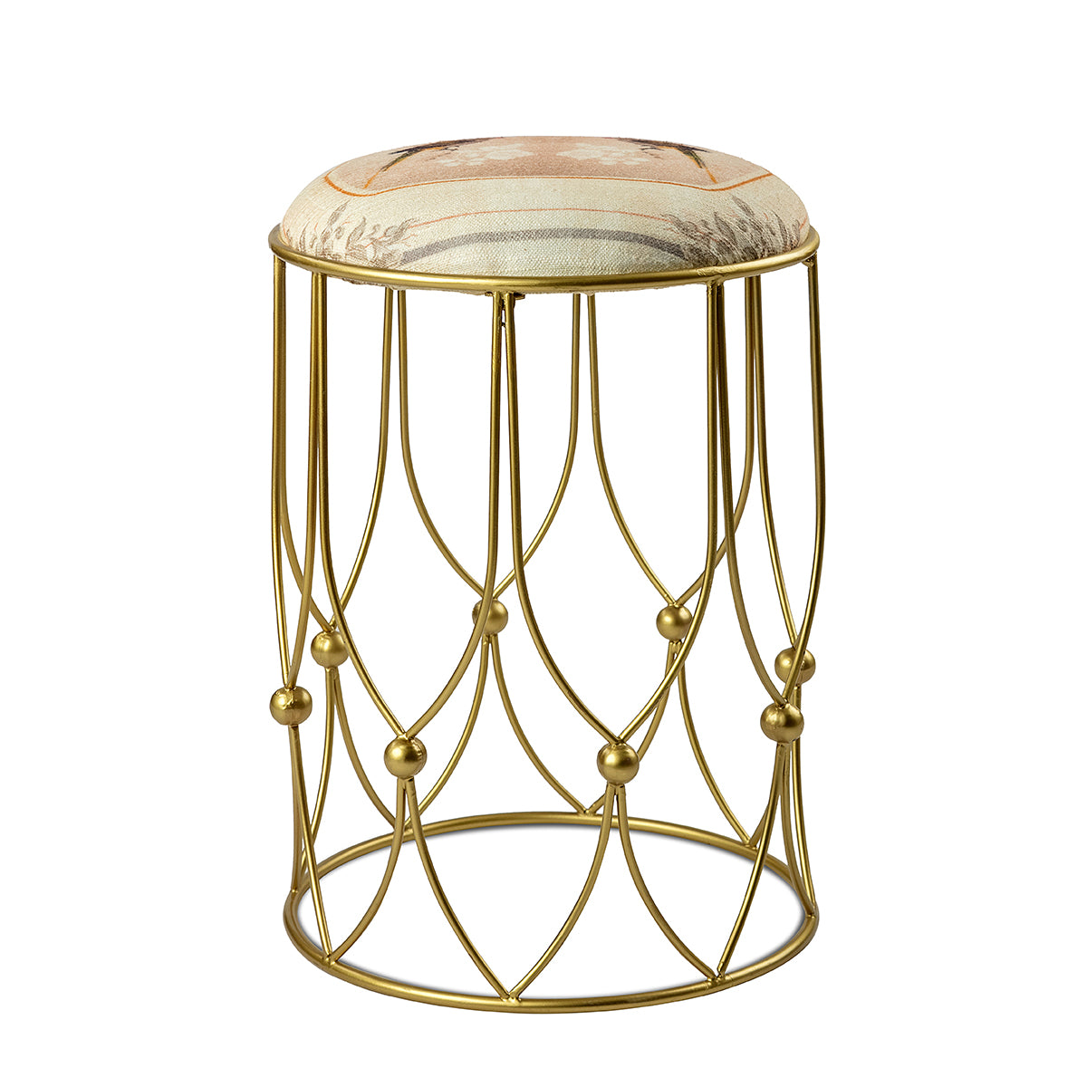 Parrot Boota Cross Knot Cushion Seat with woven cotton Stool