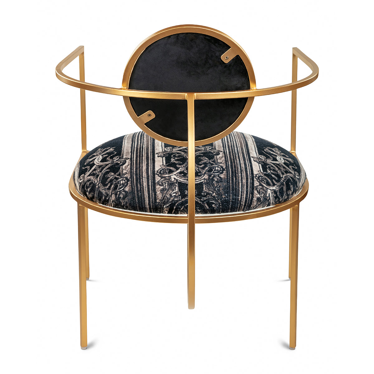 Back View Chic Black Beauty Polka Accent Chair