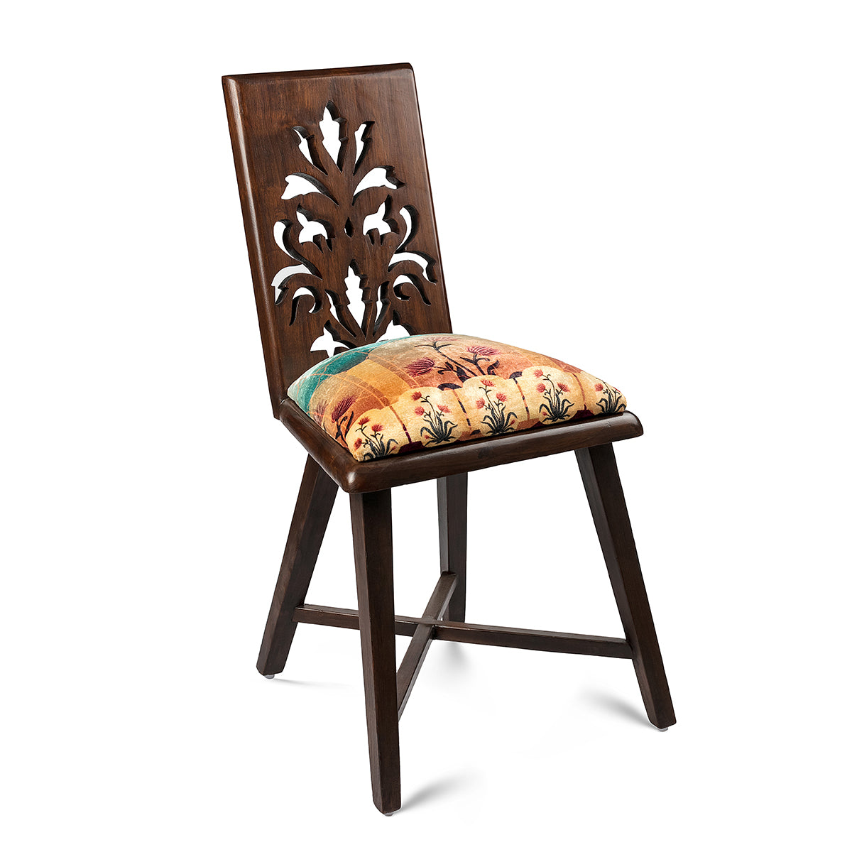 Plum Blossom Teak Wood Jaali Chair - Artychoke