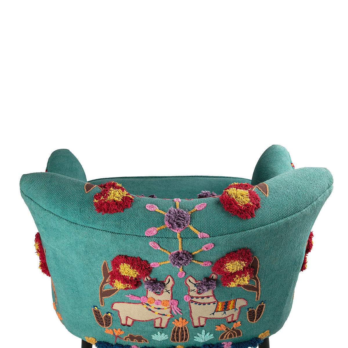Top View The Applique Llama Chair