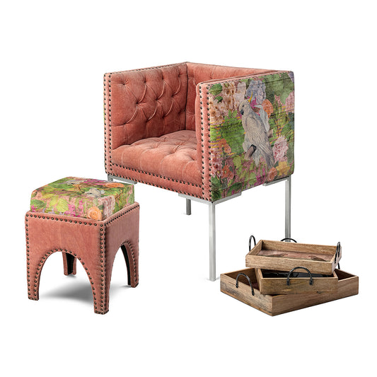 The Cockatoo Box Chair & Stool Set - Artychoke