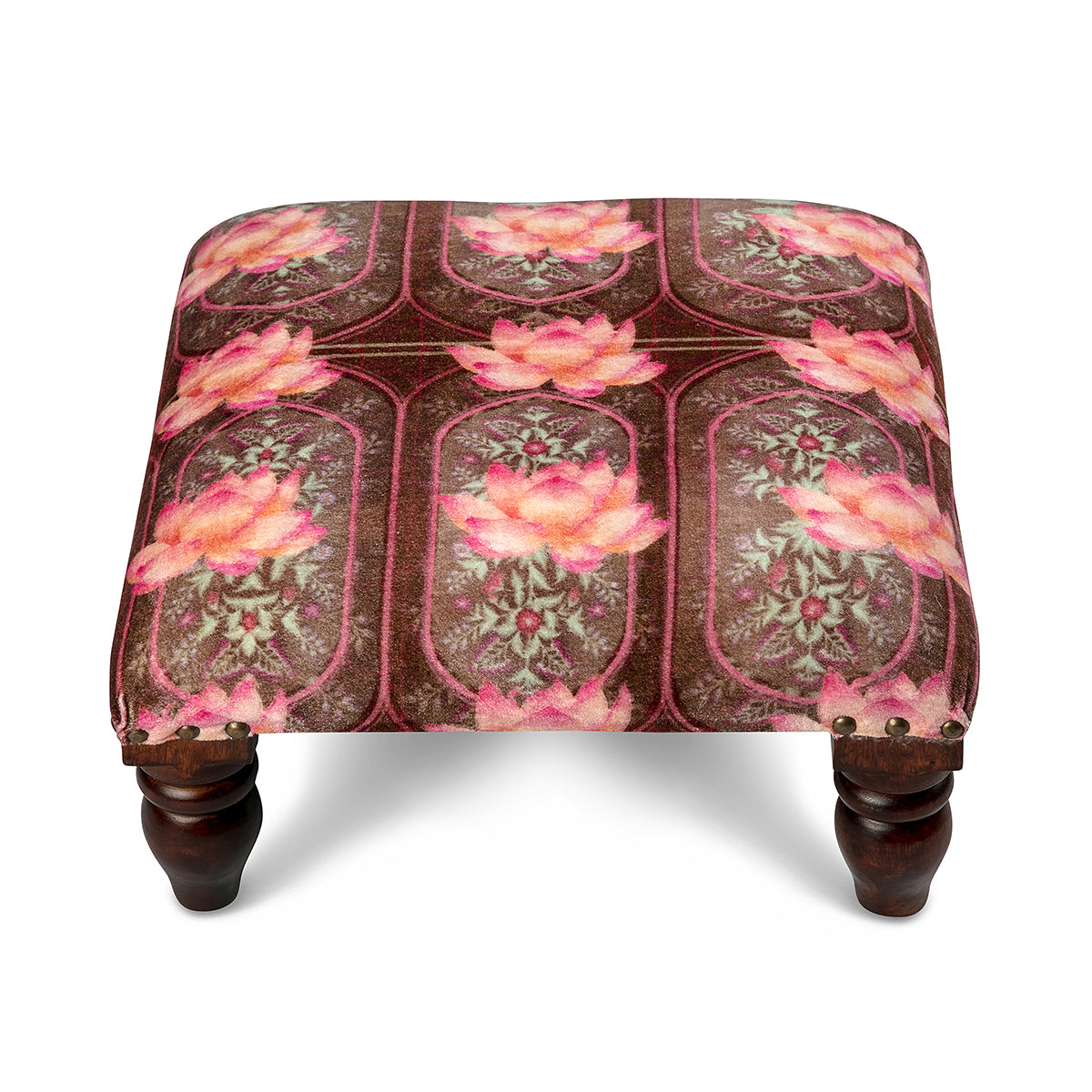 Top View Soft Velvet Footstool