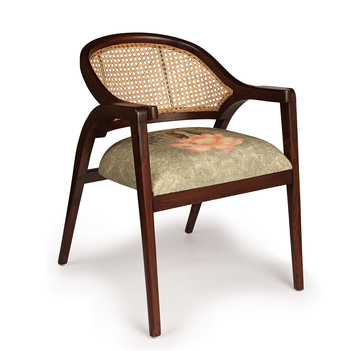 Peacock Boota Curvy Cane Chair