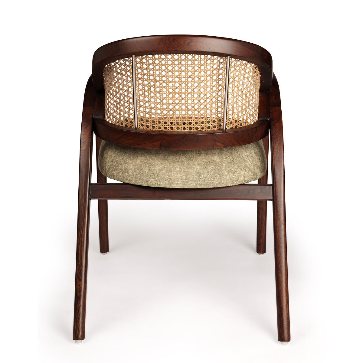 Back View Peacock Boota Curvy Cane Chair