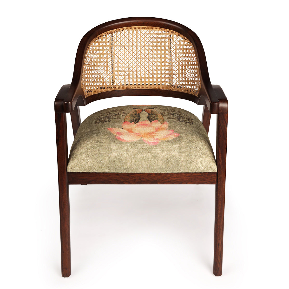 Peacock Boota Cushioned seat made with organic woven cotton Curvy sofa chair