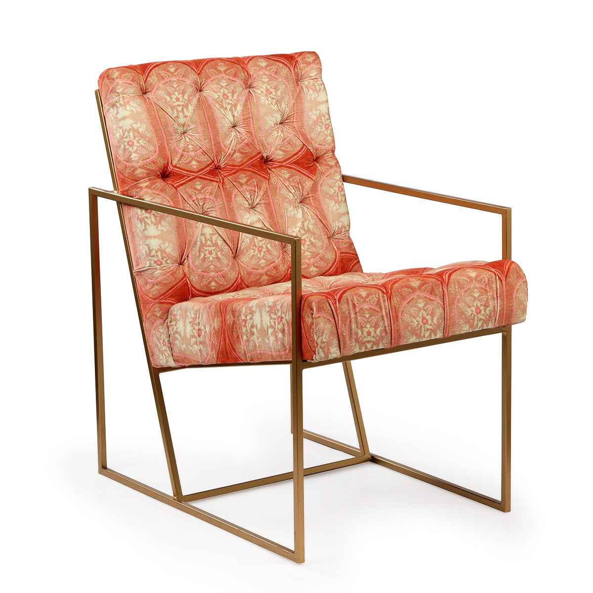 Mughal Motif Metal Accent Chair
