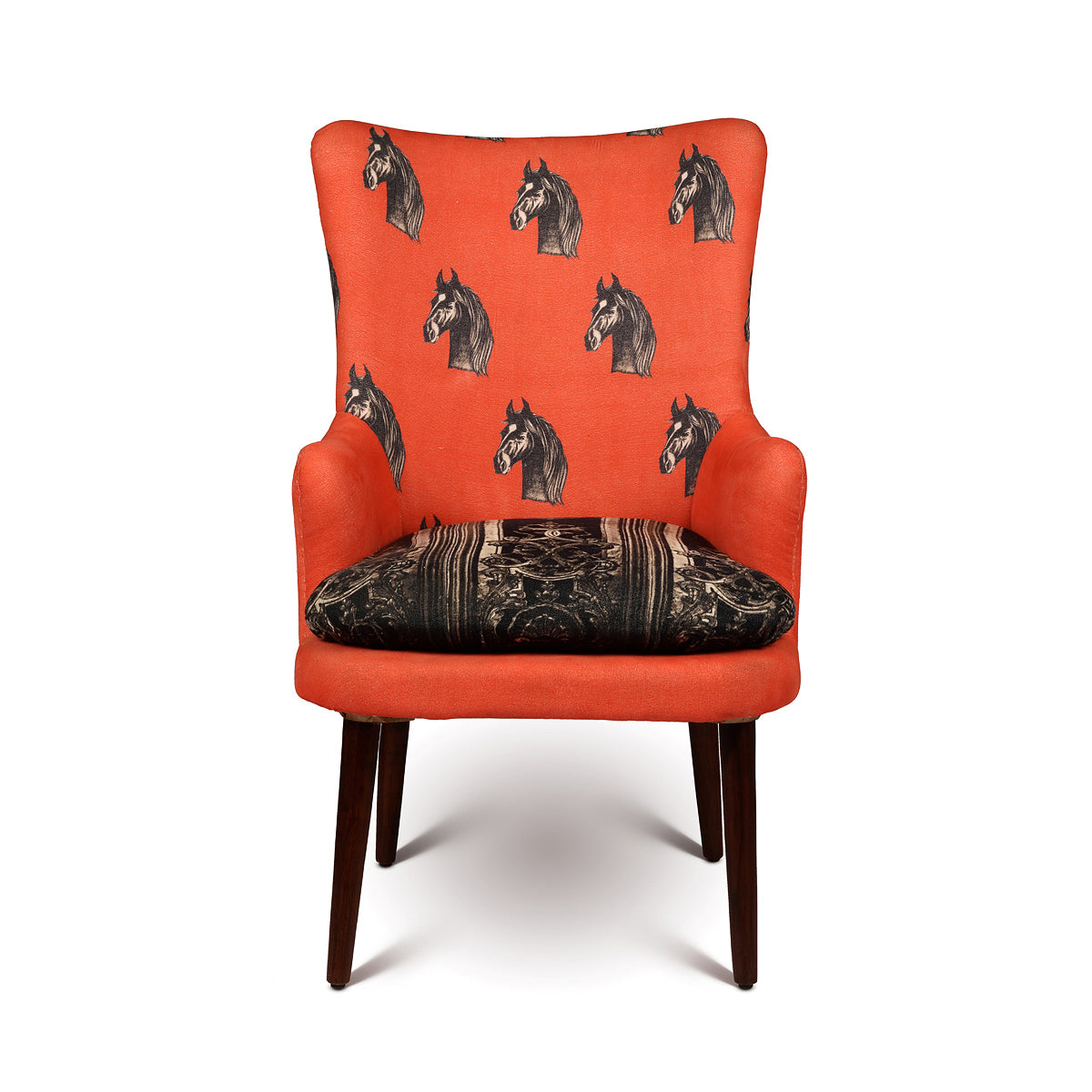 Wild Stallion Accent shades of Red Offset Chair - Artychoke