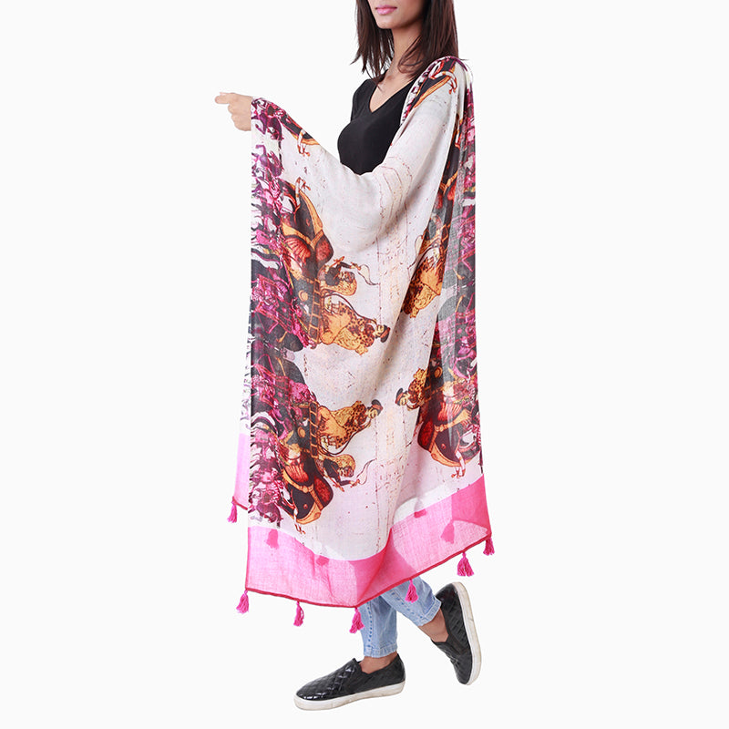 Luxuriously Emperor Pink Orange Pashmina Silk Stole