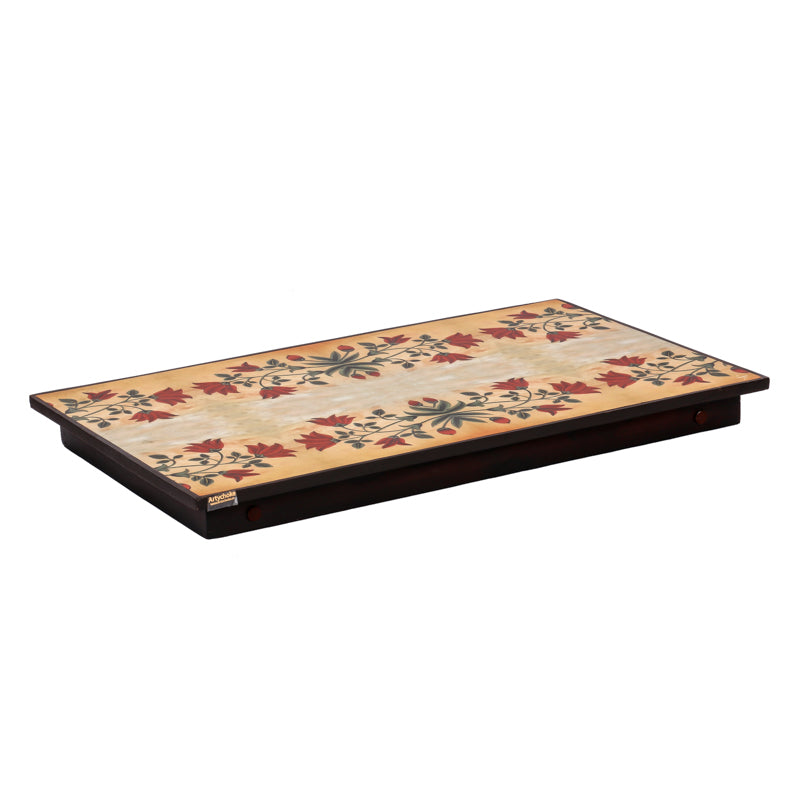 Red Motif Wooden Folding Bed Table