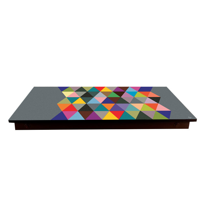 Beautiful artwork displayed on top Triad Wooden Folding Bed Table