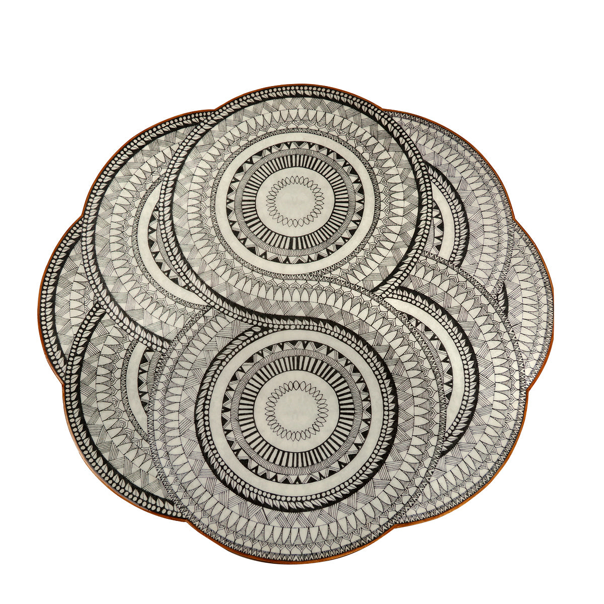 Top View scalloped mandala art Table