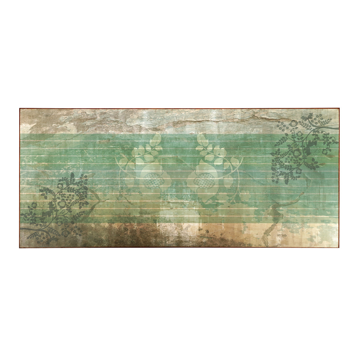 Rustic Low Scalloped Mandala Art Coffee Table Top