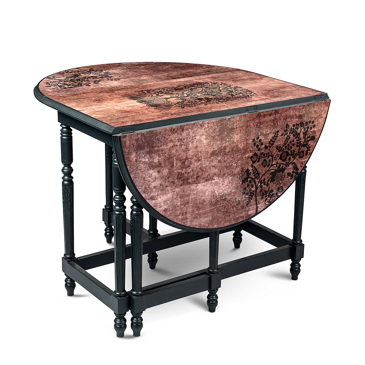 Tree Of Life Big Flap oval shaped six seater Wooden dining table