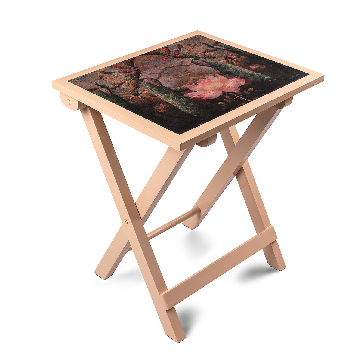 Beautiful artwork Peacock Folding Table
