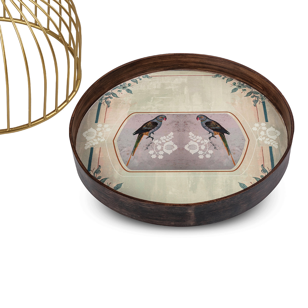 Parrot Boota Hourglass pastel pink, cream and peach color shades Table