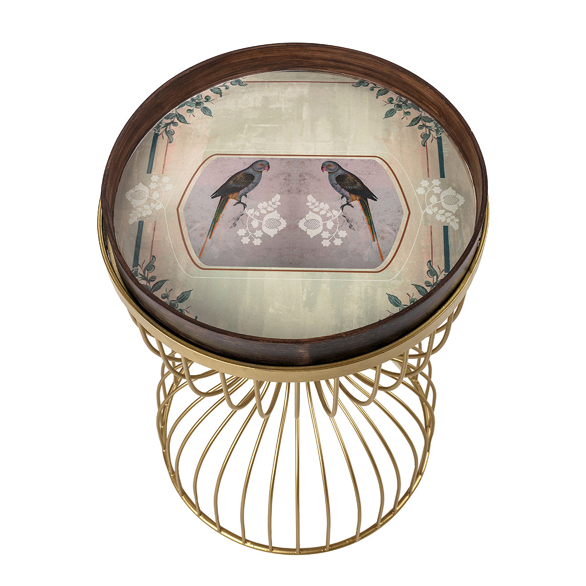 Parrot Boota Hourglass Metal & Wooden Table for any room