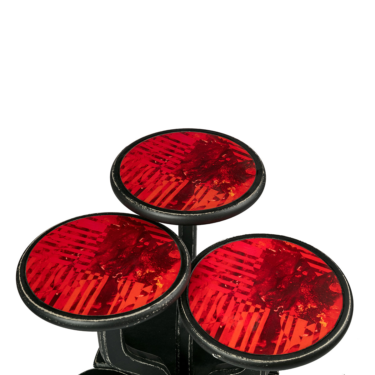 Top View Red Strokes Lily Pad Table