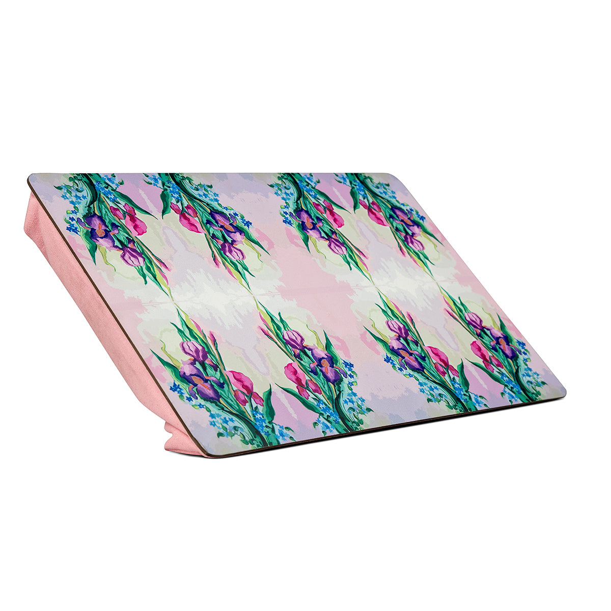 Buy Pink Watercolour Wood & Canvas Lap Table on the bed, sofa