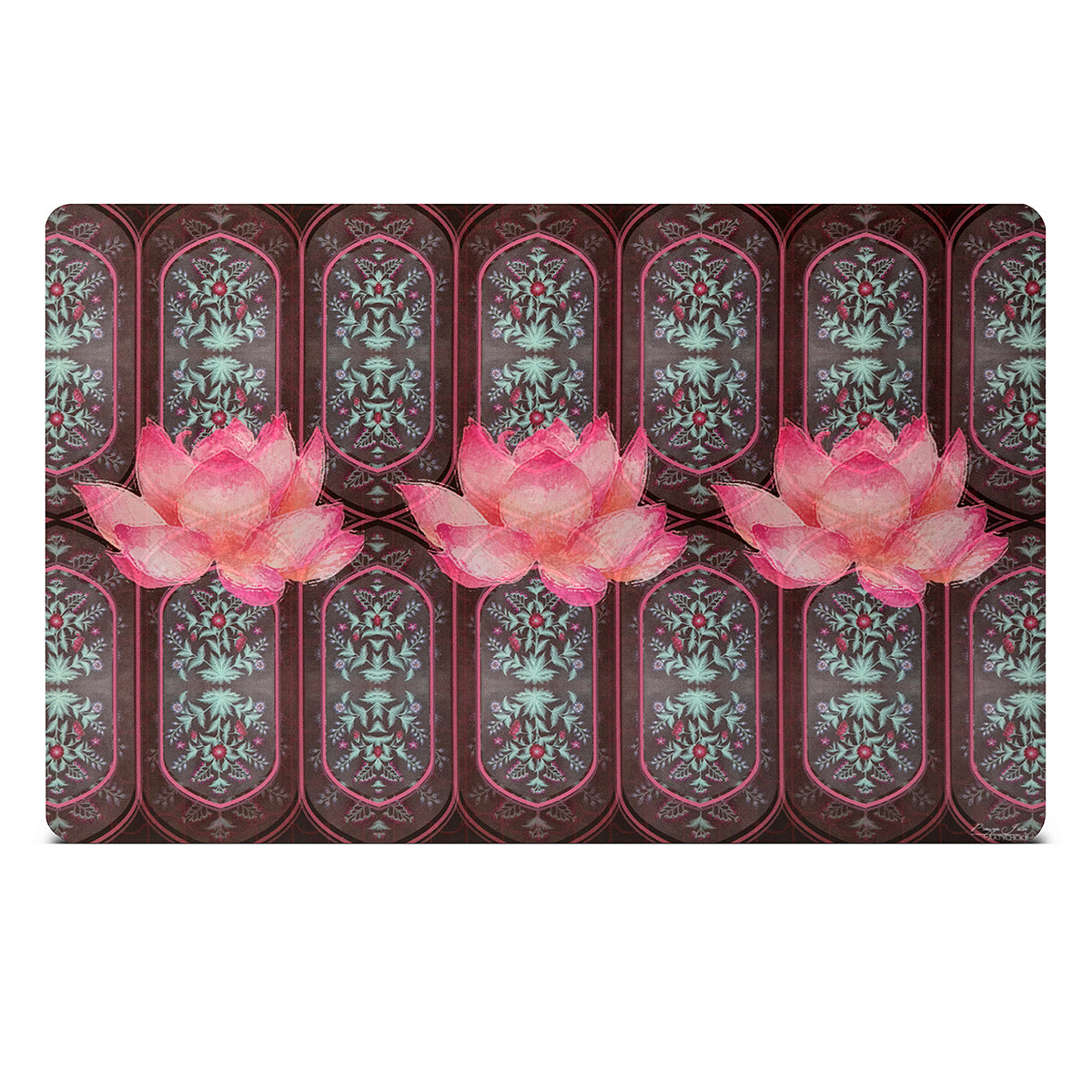 Buy Wine Lotus Printed Top Lap Table