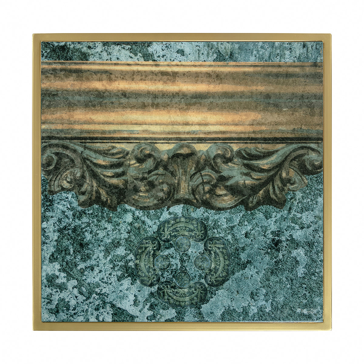 Carved Cement Metal Jaali Table