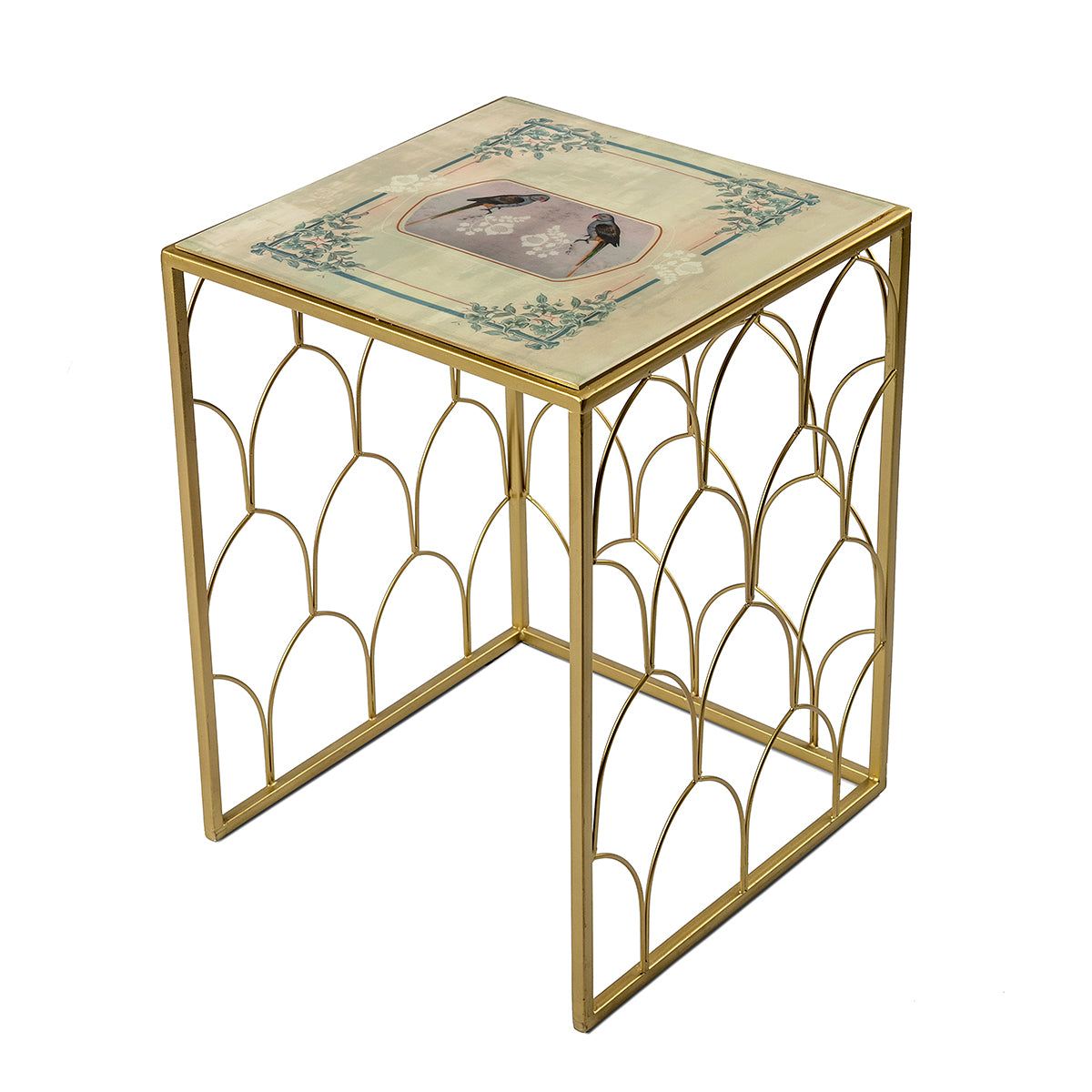 Parrot Metal Jaali Table