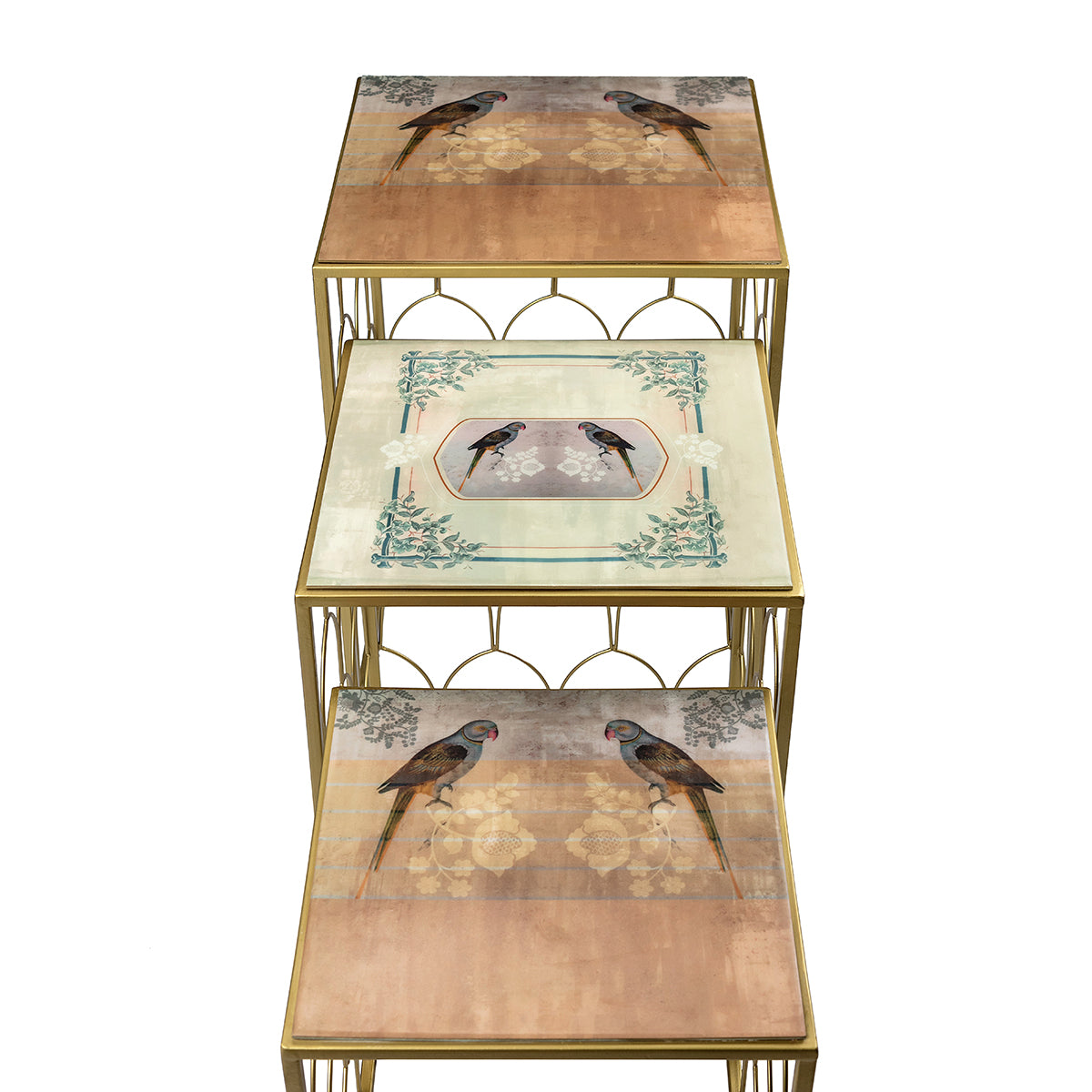 Parrot Metal Jaali Table