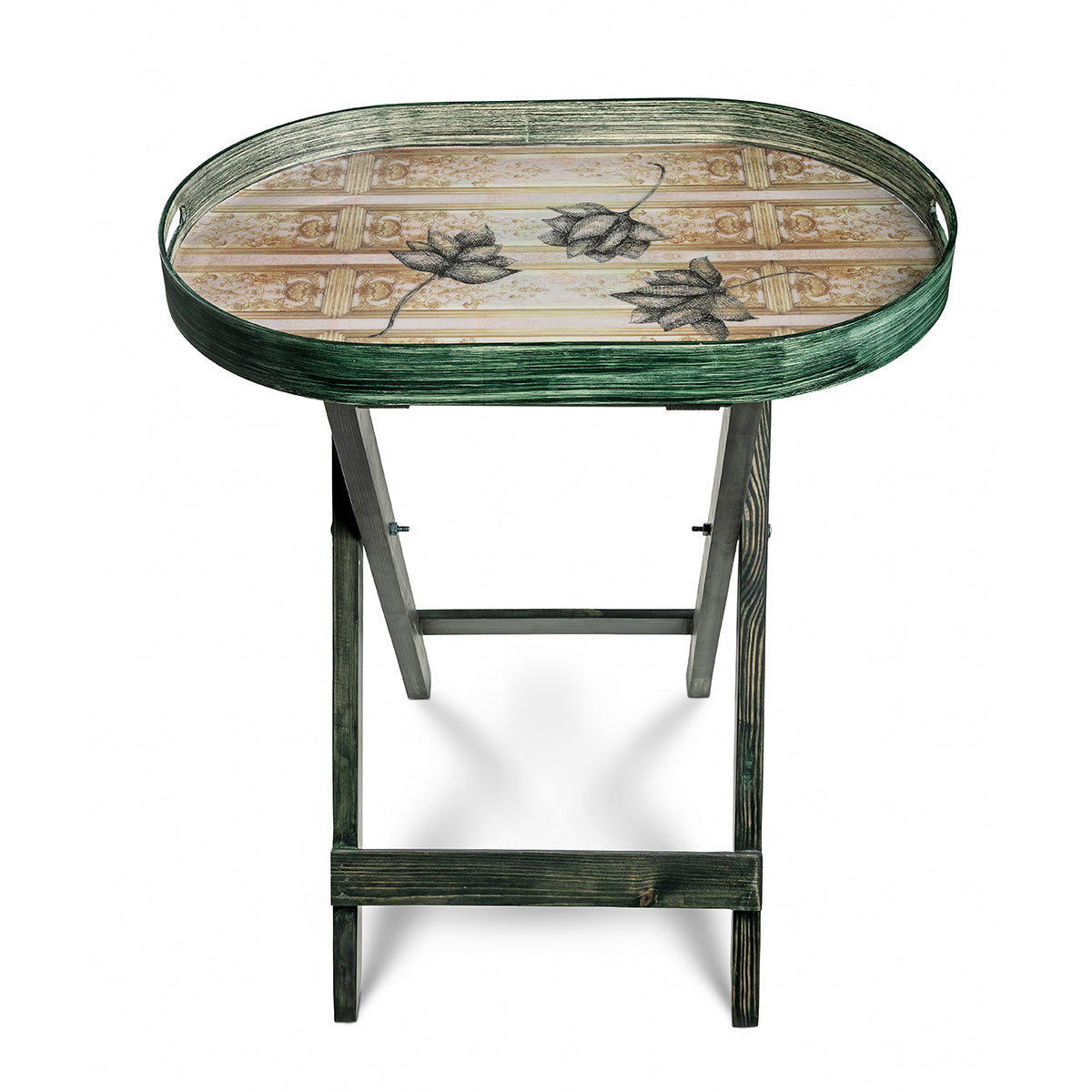Heat proof and waterproof Antique Lotus Oval Butler Table