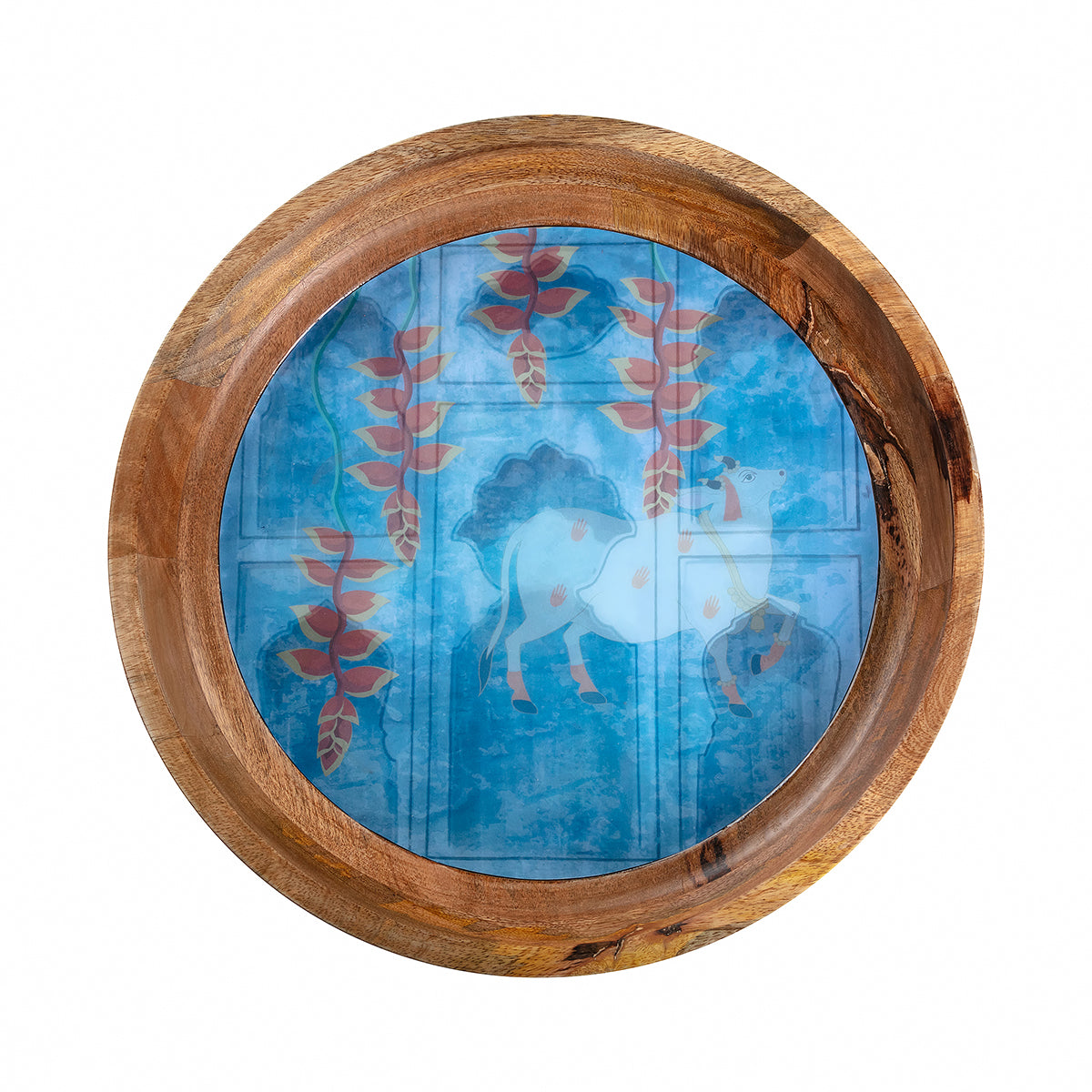 Blue Pichwai Peg Table Beautiful glossy Finish - Artychoke