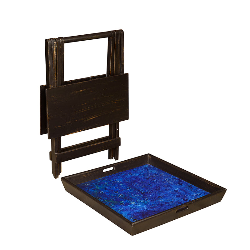 Black & Blue tray split butler table for brighten any room